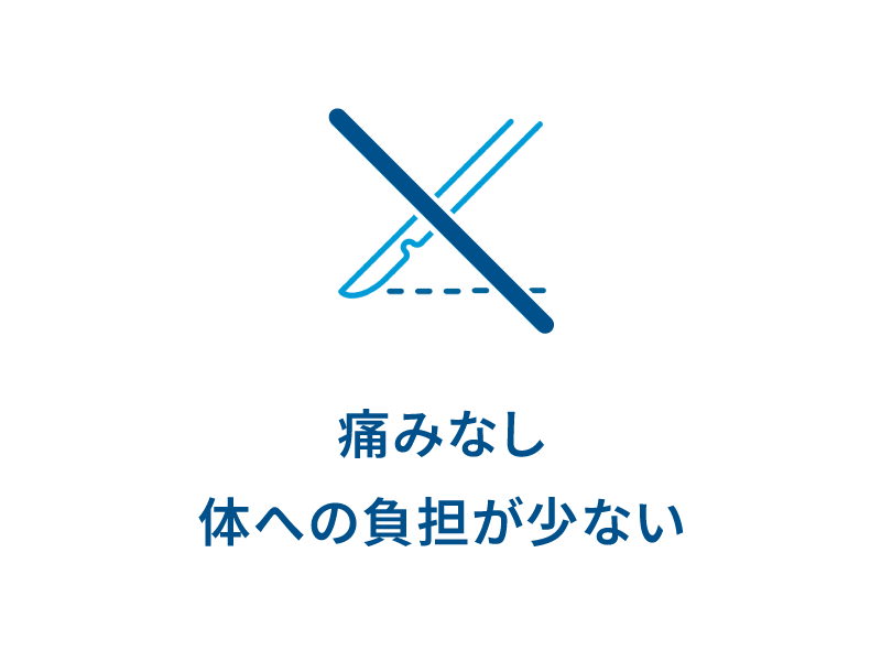 痛みなし体への負担が少ない